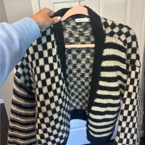 Altar’d state Black and White Knit Cardigan